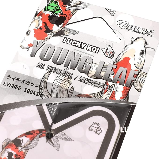 Auto Dynasty TreeFrog YLLS48 Paper Young Leaf Wakaba Hanging Air Freshener for Home Office Car In-Door, Lychee Squash Scent