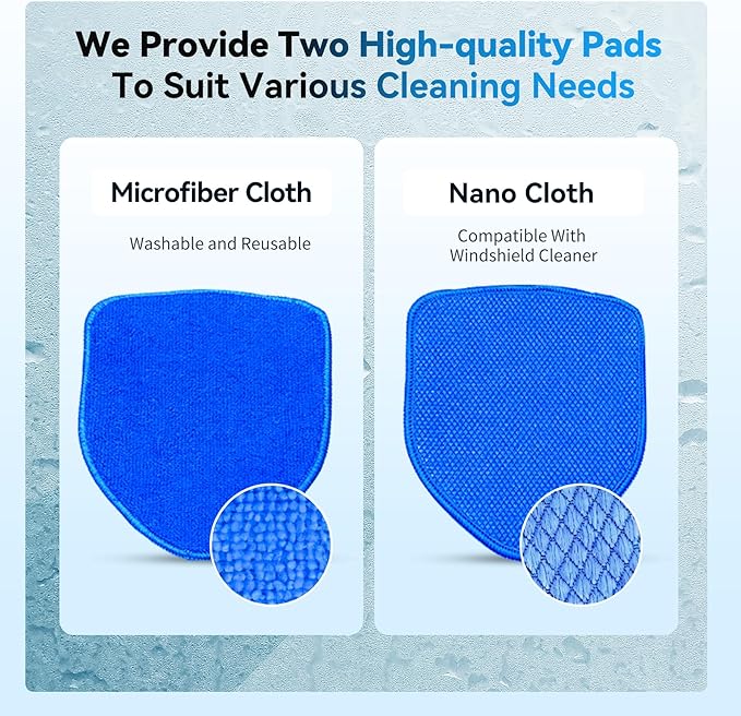 XINDELL Windshield Cleaning Tool, Interior & Inside Car Windshield Cleaner with Microfiber Pads, Extendable Handle & 360° Rotating Head, Streak-Free Glass Cleaning Kit for Cars Trucks