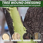 Tree Wound Sealer, 500g Tree Wound Dressing Grafting Wax with Brush, Rapid Protective Film Forming Pruning Sealant for Bonsai, Fruit Trees, Plant Repair, Grafting Paste Tree Paint Protection(17oz)