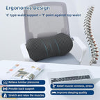 Lumbar Pillow, Memory Foam Lumbar Support Pillow for Office Chair and Car Seat, Ergonomic Streamline Back Pillow for Lower Back Pain Relief, Back Support Pillow for Sitting, Driving, Traveling
