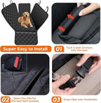 Dog Car Seat Cover for Pets Waterproof Seat Cover Hammock Nonslip Durable 600D Heavy Duty Scratch Proof Soft Back Seat Covers for Cars Trucks and SUVs, Black
