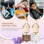 2 Sets Hanging Car Air Freshener and Essential Oil Diffuser, Car Air Freshener Daisy Essential Oil Diffuser Long Lasting Automobile Aromatherapy(White,Iced Vanilla Woods)
