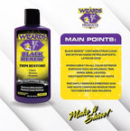 Wizards Black Renew Trim Restorer Treatment - Removes White Residue and Restores Faded Moldings -Car Interior Detailing Kit For All Smooth and Textured Trim, Plastic and Rubber Surfaces - 8 oz
