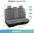 Road Comforts Full Set Leather Mesh Car Seat Cover - Front and Rear, Breathable & Stylish, Airbag Compatible, Universal Fit for Cars, SUVs, Trucks, and Vans - Gray