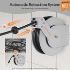 Giraffe Tools Pressure Washer Hose Reel 65ft, Power Washer Hose Reel, Pressure Washer Retractable Hose Reel, Heavy Duty, Wall/Floor Mounted, 2600 PSI