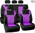 FH Group Automotive Car Seat Covers Full Set Premium 3D Air Mesh Front Seat Covers, Airbag Compatible & Split Bench Cover Universal Fit Interior Accessories for Cars Trucks and SUVs - Purple