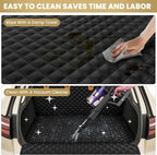 Waterproof SUV Dog Cargo Liner Mat - Heavy Duty Pet Seat Cover for SUV Sedan Van, Non-Slip Back Trunk Protector with Bumper Guard, Large Universal Fit (Black)