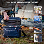 EVERFUN Small Cooler Bag 24/48 Can Insulated Lunch Box Double Deck Soft Leak-Proof Waterproof Collapsible Ice Chest for Men Women Work Travel Car Trip Picnic Beach