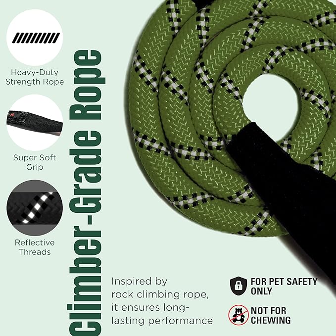 Dog Seat Belt for Car | Universal Dog Car Seatbelt | Durable Reflective Rope with Clip Hook Latch, Buckle and Carabiner- Safe and Secure Pet Safety Restraint (Army Green)