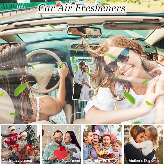 Custom Air Freshener for Car, Personalized Air Fresheners, Custom Double Sided photo Air Freshener, for Wardrobe,Bathroom and Hanging Ornaments (Crop)