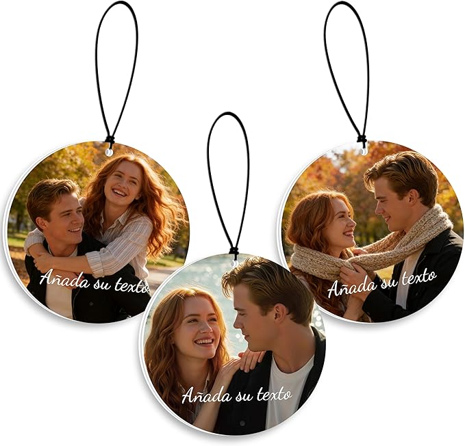 Bemaystar Custom Air Fresheners with Picture – Custom Double Sided Photo Car Air Freshener, Personalized Air Freshener for Car Wardrobe Bathroom and Hanging Ornaments (Circle)