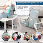 Lumbar Back Pillow (Pat. Pend), Supportive Back Cushion for Bed, Couch & Recliner, Ergonomic Lumbar Pillow with Customizable Firmness for Lower Back Pain Relief, Zinc Gray