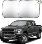 EcoNour 2-Piece Truck Sun Shade for Windshield, Foldable Car Sunshades Reflect UV Rays, Truck Sun Protector Keeps Interior Cool, Automotive Interior Accessory for Comfortable Ride, Large 32.5x36