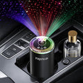 Smart Car Air Freshener, Car Air Freshener Diffuser with Three Color Starry Sky Projection, Auto On/Off Aroma Diffuser, 3 Adjustable Mist Modes Rechargeable Aromatizante para Carro, Cologne