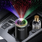 Smart Car Air Freshener, Car Air Freshener Diffuser with Three Color Starry Sky Projection, Auto On/Off Aroma Diffuser, 3 Adjustable Mist Modes Rechargeable Aromatizante para Carro, Cologne