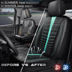 CAR PASS 3D Air Mesh Seat Covers for Car, Leather Car Seat Cover Front Seats, Breathable Foam Premium Leather Mesh Front Seat Covers Universal Fit for Cars Sedans Trucks Vans SUVs, Black Mint