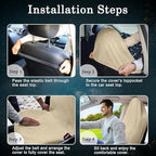 Car Seat Towel Cover, 2 Pack Universal Front Seat Protector for Cars, SUVs and Trucks, Sweat Towel Car Seat Cover for Gym, Yoga, Swimming, Pets and Family Travel, Beige,