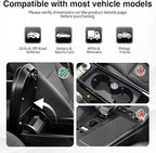 Center Console Cover, Car Armrest Cushion with Cup Holder&Tissue Box, 2 Side Storage Box, Car Armrest Storage Box Interior Accessories (Black)