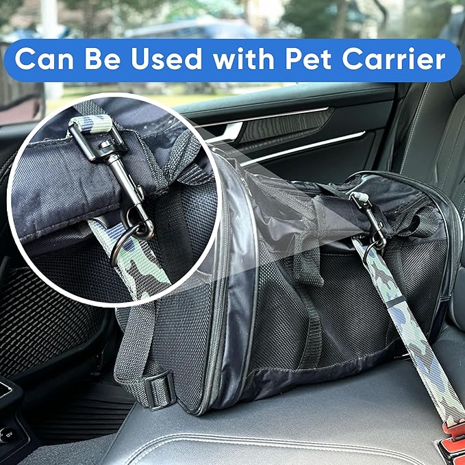 Pawtitas Dog Seat Belt | Pet Safety Seat Belt with Adjustable Strap for Small to Large Dogs | Exceeds Dog Safety Standards | Keep Your Dog Secure in The Car - Grey Camo Car Seat Belt for Dogs