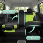 FH Group Automotive Car Seat Covers Full Set Premium 3D Air Mesh Front Seat Covers, Airbag Compatible & Split Bench Cover Universal Fit Interior Accessories for Cars Trucks and SUVs - Green