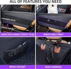 Large Dog Car Seat,Back Seat Extender for Dogs,Waterproof Medium Dog Seat Cover for Backseat, Pet Bed for Car Hammock(Black-L)