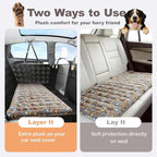 Thickened Dog Bed for Car Back Seat, Upgraded Bottom Non-Slip, Fits Hard Bottom car seat Cover for Dogs, Premium Mixed Color, Dog Car Seat Cover