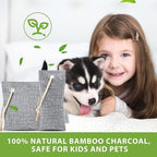 CLEVAST 16 Pack Activated Bamboo Charcoal Air Purifying Bags(8x100g, 8x50g), Natural Fresh Odor Absorber, Deodorizer and Moisture Eliminator, Air Purifier Bags for Home, Closet, Car Air freshener