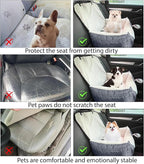 Car Seat Suitable for Small Dogs, Pet CarSeat with Storage and Clip-On Safety Tether, Fully Removable and Washable Dog Car Seat, Dogs Booster Seat Suitable Small Medium Dog