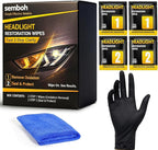 Ceramic Car Headlight Restoration Kit, No Sanding, Removes Yellowing and Cloudiness, Restores Clarity to Like New Look, No Power Tools Needed, Wipe Rinse Coat for Car Truck SUV
