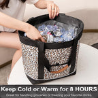 Insulated Cooler Bag Reusable Grocery Tote Bags Transport Large Lunch Box for Women