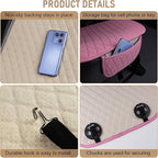 Linen Car Seat Covers for Cars - Non-Slip and Soft, 2 PCS Bottom Seat Cover Protectors with Storage Pocket, Linen Front Seat Covers Used for SUVs, Cars, Sedans (Pink)