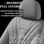 Coverado Car Seat Covers, Car Seat Covers Front Seats, 2-Pack Front Seat Cover, Nappa Leather Waterproof Seat Covers, Car Seat Protectors, Automotive Seat Covers Universal Fit for Most Vehicles Gray