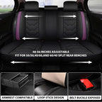 otoez Leather Seat Covers for Car Full Set, 5 Seat Car Seat Cover, Waterproof Automotive Seat Covers, Universal Seat Protector for Most Cars SedensTrucks SUVs (Dark Purple)