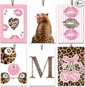 6PCS Leopard Initial M Car Air Freshener,Personalized Letter Car Accessories,Initial Gifts for Women and Men New Driver Auto Decor Rearview Mirror Hanging,Aromatherapy for Cars Interior or Locker