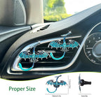 Dragon Car Decor,2pcs Toothless Dragon Car Air Freshener Vent Clips,Cute Blue Enamel Alloy Pterosaur Decoration Accessories for Women Teens,Refillable Diffuser
