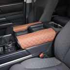 2PCS Center Console Armrest Cover for Toyot@ Tundra 2022-2025 /Sequoia 2023-2025 Accessories, Leather Front Seat Armrest Box Cushion Protector Waterproof Anti-Scratch (Left-Hand Drive)
