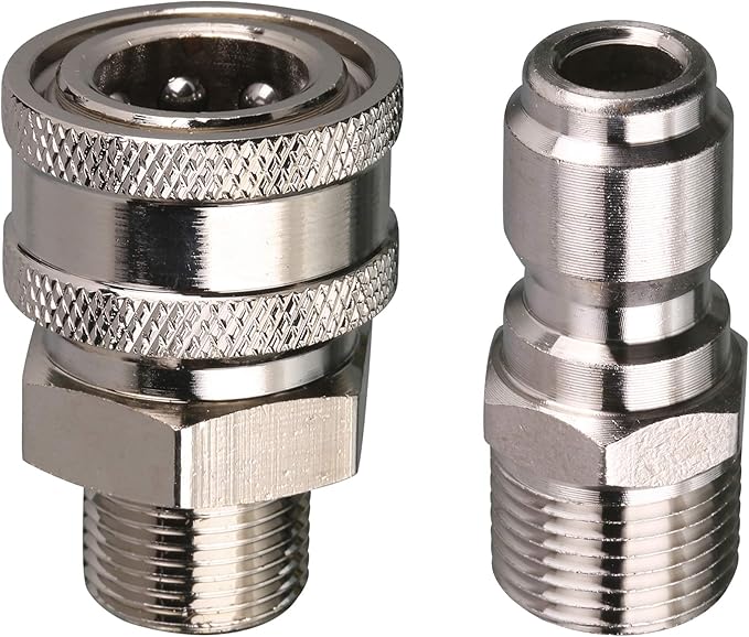 Tool Daily High Pressure Washer Ball Valve Kit, 3/8 Inch Quick Connect for Power Washer Hose, 4500 PSI