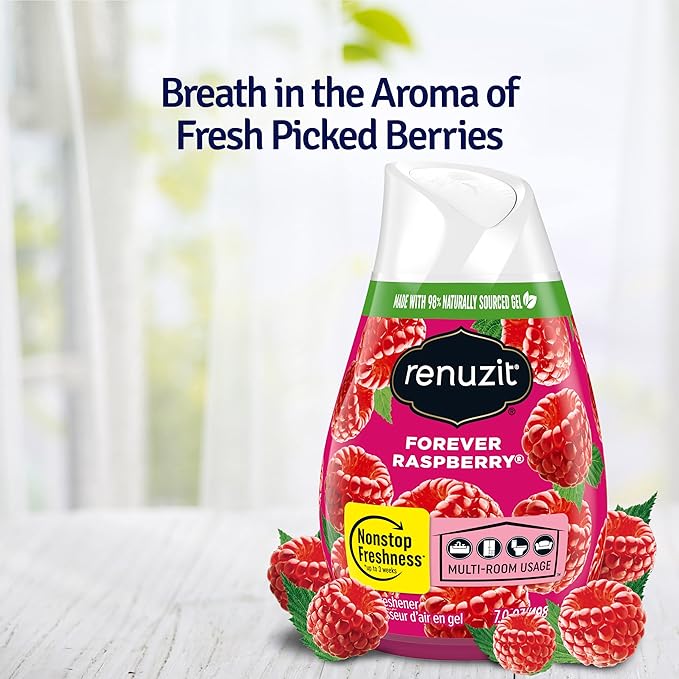 Renuzit Gel Air Freshener, Forever Raspberry, 12 Count