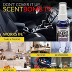 Scent Bomb Air Freshener Spray, Long-Lasting Odor Eliminator - Effective Deodorizer for Home & Car, Fresh Room Spray for Kitchen, Bathroom & Smell Neutralizer - 1 oz Pack of 4, Lavender Scent