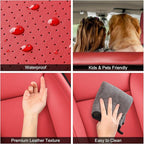 Front Seat Covers for 2025–2026 Tesla Model Y Juniper, Nappa Leather Custom Fit Front Row 2-Piece Set, Airbag Compatible Cushion Covers, Wine Red, 2-Pack