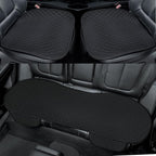 Linen Car Seat Covers, Black Back Seat Cover for Cars Include 1 Pair Front Car Seat Cover Protectors with Breathable Linen and Non-Slip Bottom Universal Fits SUVs,Cars,Sedans (Black)