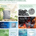 Activated Charcoal Odor Absorber, 8 Pack w Hooks Nature Odor Eliminator for Strong Odor, Bamboo Charcoal Air Purifying Bags, Moisture Absorbers for Fresh Home Car Closet Pet, Smoke Smell Deodorizer