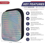 Autoamerics 2-Piece Windshield Sun Shade - Holographic Foldable Car Front Window Sunshade for Most Cars SUV Truck - Heat Blocker Visor Protector Blocks Max UV Rays and Keeps Your Vehicle Cool - Medium
