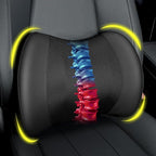 Lumbar Support Pillow for Car, Memory Foam Lumbar Pillow for Lower Back Pain Relief - Back Cushion for Driving, Chair Support for Car-Office Chair, Wheelchair - Black