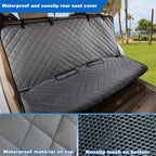 Bench Car Seat Cover Protector - Waterproof, Heavy-Duty and Nonslip Pet Car Seat Cover for Dogs with Universal Size Fits for Vehicles, Trucks & SUVs(Grey)