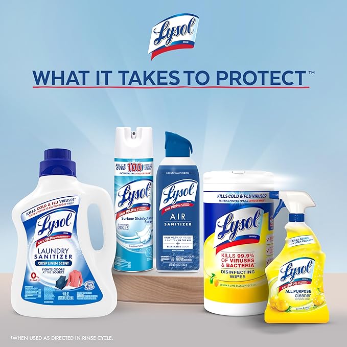 Lysol Tough Odor Eliminator Laundry Sanitizer Additive, Sanitizing Liquid for Gym Clothes and Activewear, 0% Bleach, Eliminates Odor Causing Bacteria, 41oz
