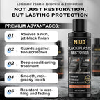 Plastic Restorer for Cars, 240ml Black Trim Restorer, Car Plastic Restorer, Plastic Restorer for Car Exterior, Restores Faded Plastic, Waterproof, Long-Lasting Shine & Protection,Outdoor Use Only