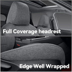 coverdream Cloth Seat Covers Full Set for 2019-2024 2025 Toyota RAV4 LE,XLE,XLE Premium,Limited,Fullly Covered,UV-Resistant,Breathable Polyester Car Seat Protector SUV Seat Cushion(Gray)