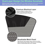 Car Window Shades, 2Pack Magnetic Front Car Window Cover, Half Blackout & Half See-Through Driver Side Window Sun Shade for Eating/Breastfeeding/Taking a Nap/Clothes Changing/Camping