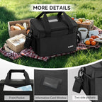 6 Cups Drink Carrier for Delivery, Reusable Cup Holder with Handle, Insulated Collapsible Drink Carrier, Adjustable Dividers, Shoulder Strap, Portable Cooler Tote Bag for Delivery, Travel, Car (Black)